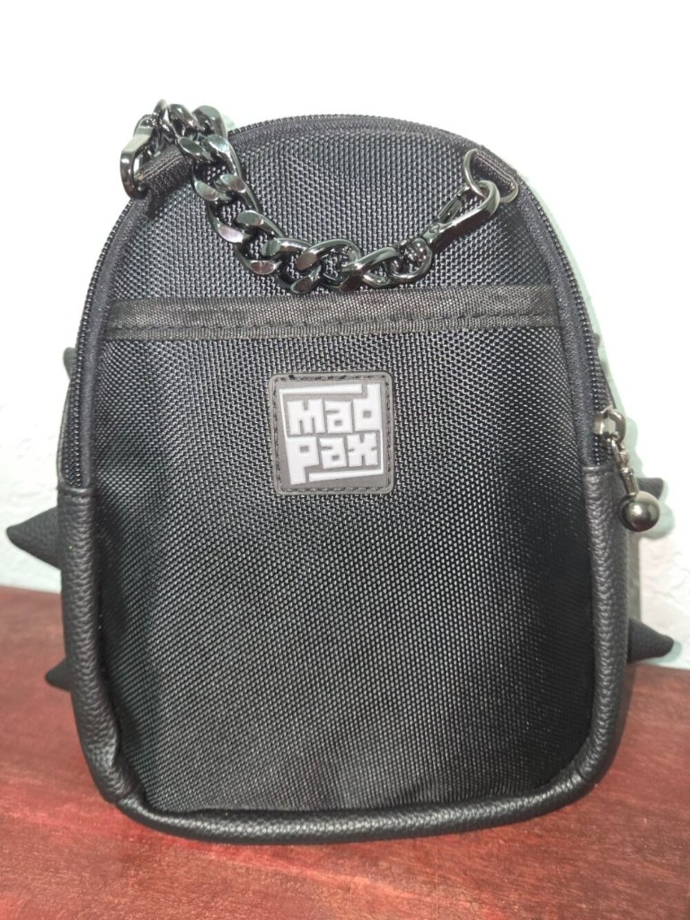 MadPax Black Spike Top Handle Purse Goth Punk Y2K Satchel Handbag EUC - Picture 4 of 12